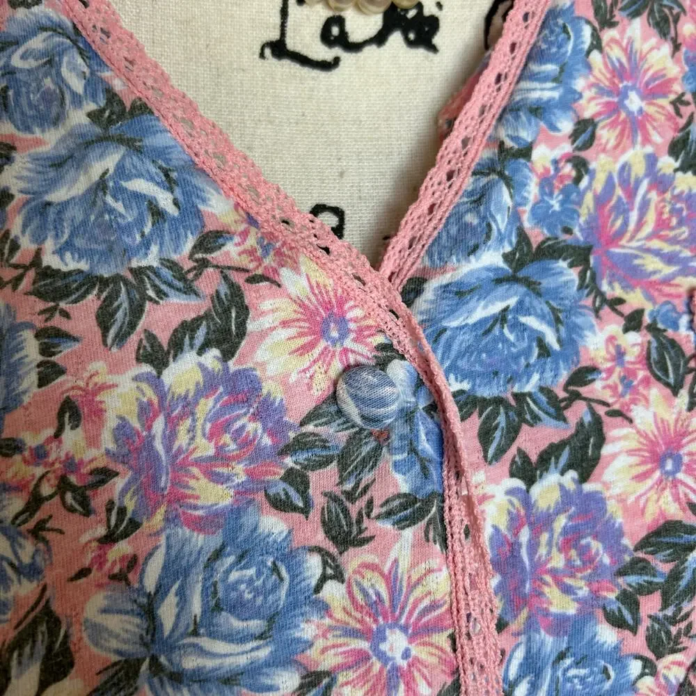Vintage Victoria's Secret Gold Label Floral Nightgown Sleep Shirt Pajama Small P